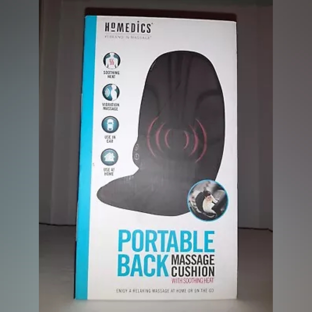 Homedics Portable Heating and Vibrating Back Massage Cushion